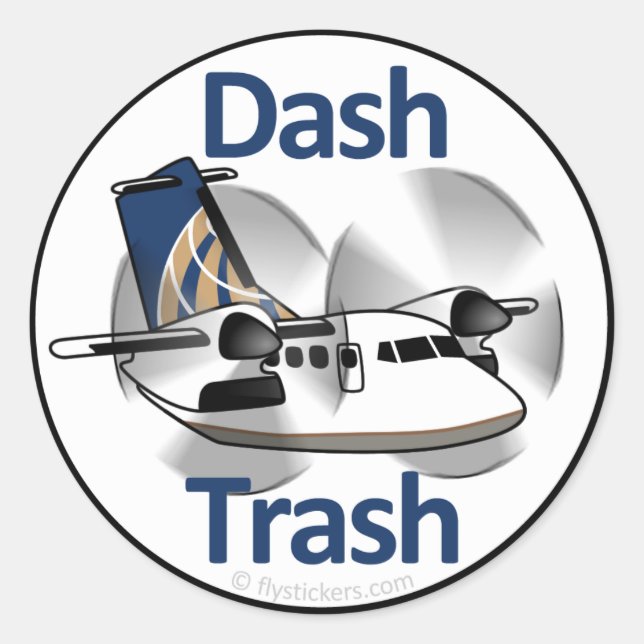 Sticker Rond Dash Trash (United Express Livery) (Devant)
