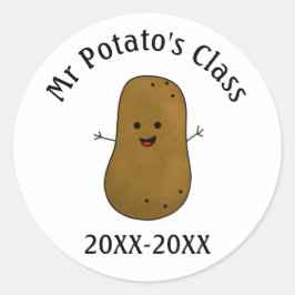Sticker Rond Date de la classe de pommes de terre