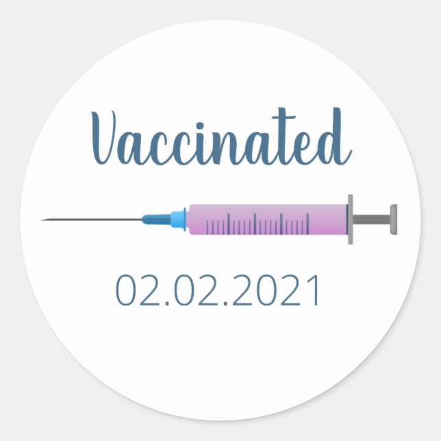 Sticker Rond Date de l'aiguille vaccinée (Devant)