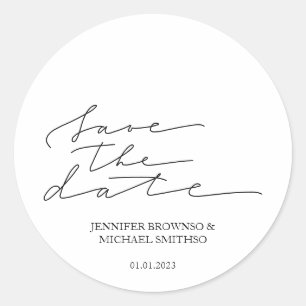 Sticker Rond Date de sauvegarde manuscrite