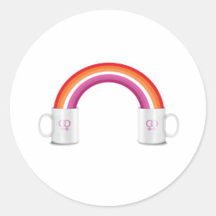 Sticker Rond Date du café lesbien