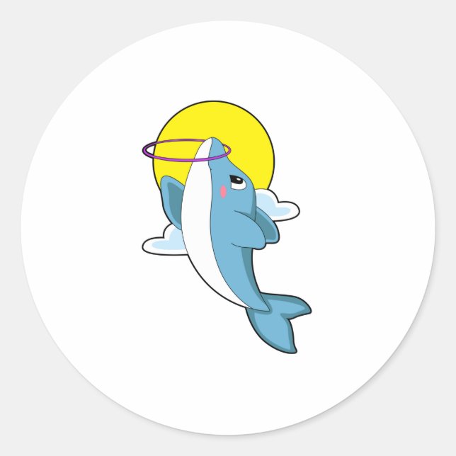 Sticker Rond Dauphin avec pneus Fitness (Devant)