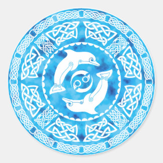 Sticker Rond Dauphin celtique