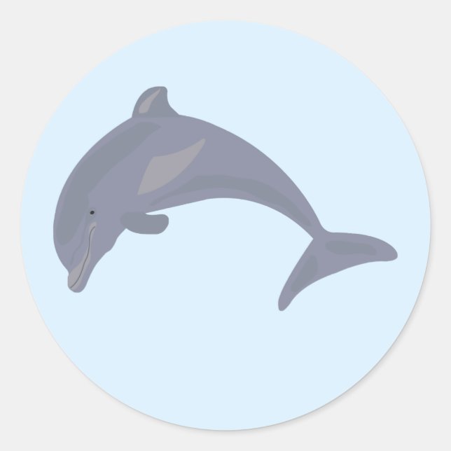 Sticker Rond Dauphin dans la mer (Devant)