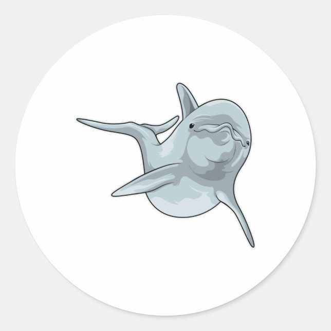 Sticker Rond Dauphin en natation (Devant)