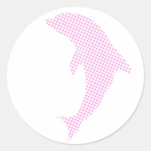 Sticker Rond Dauphin preppin marine simple et propre