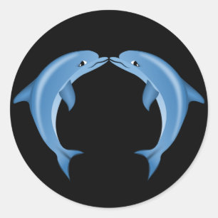 Sticker Rond Dauphins