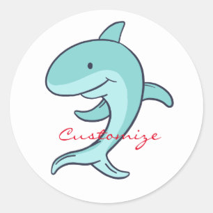 Sticker Rond Dauphins bleus sautant Thunder_Cove