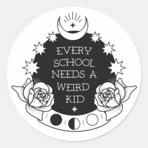 Sticker Rond D'autocollants étranges de slogan de style de