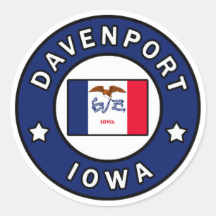Sticker Rond Davenport Iowa