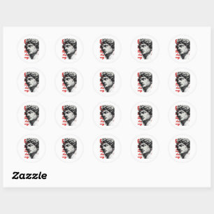 Sticker Rond David Bust Moderne Street Art Edgy