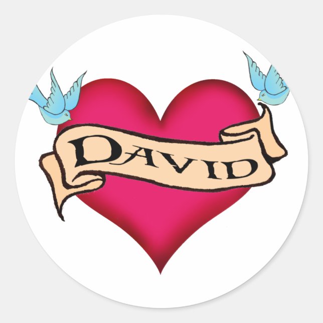 Sticker Rond David - T-shirts et cadeaux personnalisés en tatou (Devant)