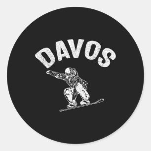 Sticker Rond Davos Snowboard Suisse Ski Hiver Snowboar