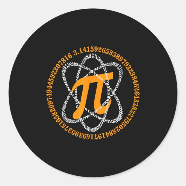 Sticker Rond Day 3,14 Number Symbol Math Science Gift  (Devant)