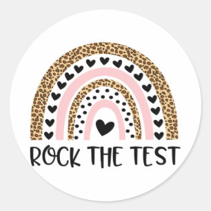Sticker Rond Day Rock L'Enseignant De Test Funny Rainbow Testin