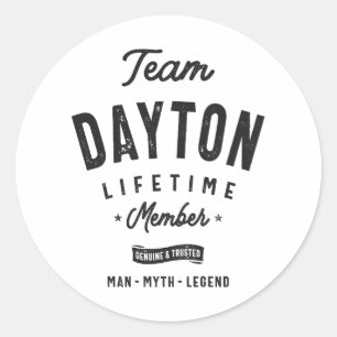 Sticker Rond Dayton Membre à vie Nom personnalisé Dayton