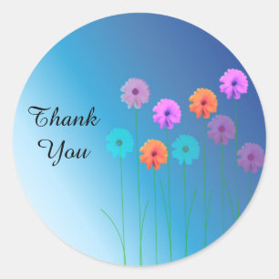 Sticker Rond Dazzling Daisies Merci