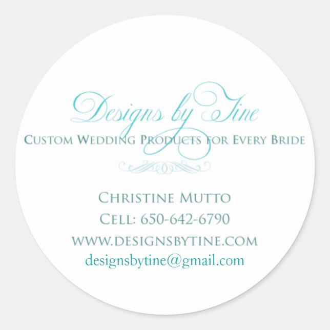 Sticker Rond DBT_Biz_Card_1, designsbytine@gmail.com (Devant)