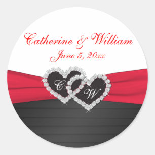 Sticker rond de 1,5 po pour plis en satin rouge et