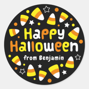 Sticker rond de bonbons d'Halloween personnalisé