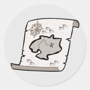 Sticker rond de carte des trésors