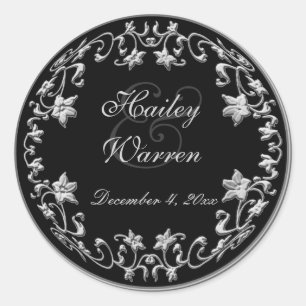 Sticker rond de diamètre 1,5 po noir et blanc