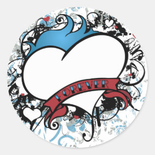 Sticker Rond De Fleur coeur pour toujours