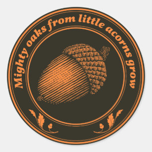 Sticker Rond De grands chênes de petites glaces poussent