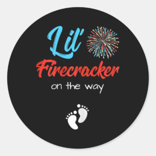 Sticker Rond De Juillet Grossesse Chemise Lil' Firecracker Sur