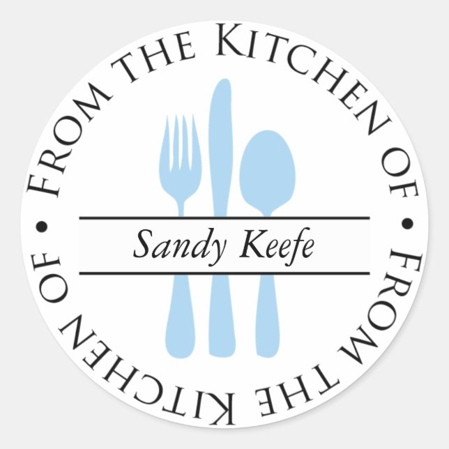 Sticker Rond De la cuisine de - argenterie (Devant)