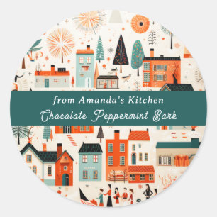 Sticker Rond De la cuisine de, Baked With Love Christmas