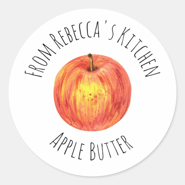 Sticker Rond De La Cuisine De Beurre D'Apple Classique Rond (Devant)