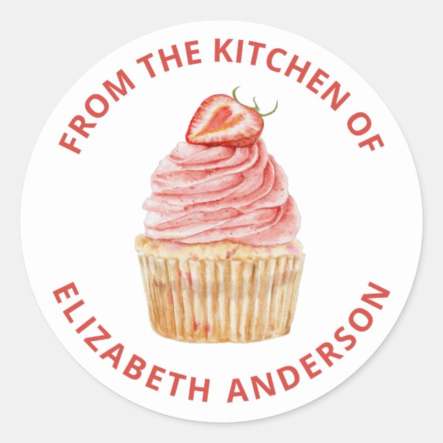 Sticker Rond De la cuisine de Cupcake Chef pâtisserie boulanger (Devant)