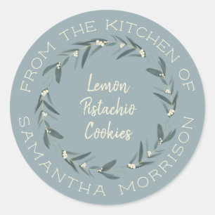 Sticker Rond De La Cuisine De   Eucalyptus couronne bleu foncé