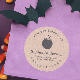 Sticker Rond De la cuisine de Halloween Cauldron Kraft