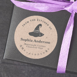 Sticker Rond De la cuisine de Halloween sorcière Casquette Kraf