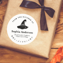 Sticker Rond De la cuisine de Halloween Witch Casquette Minimal