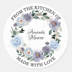 Sticker Rond De la cuisine de la couronne de fleurs