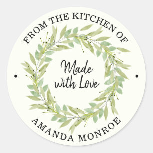 Sticker Rond De la cuisine de la couronne verte