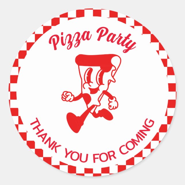 Sticker rond de la fête de pizza (Devant)