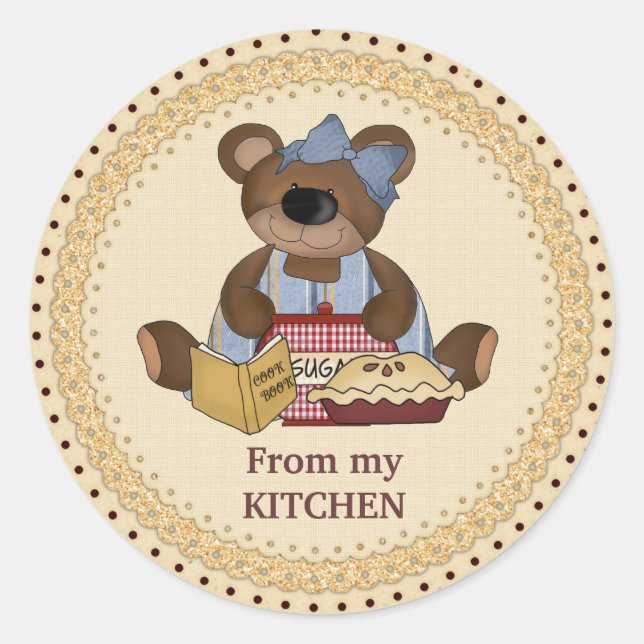 Sticker Rond De l'autocollant de ma cuisine (Devant)