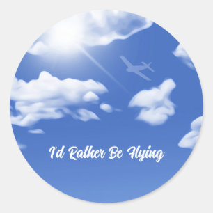 Sticker rond de l'avion "Je préfère voler" Faveur
