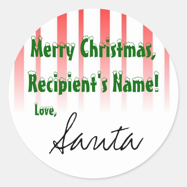 Sticker Rond De l'étiquette cadeau "Père Noël" (Devant)