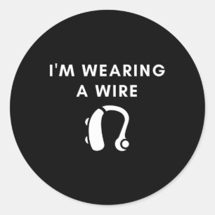 Sticker Rond De l'ouïe Je porte un fil
