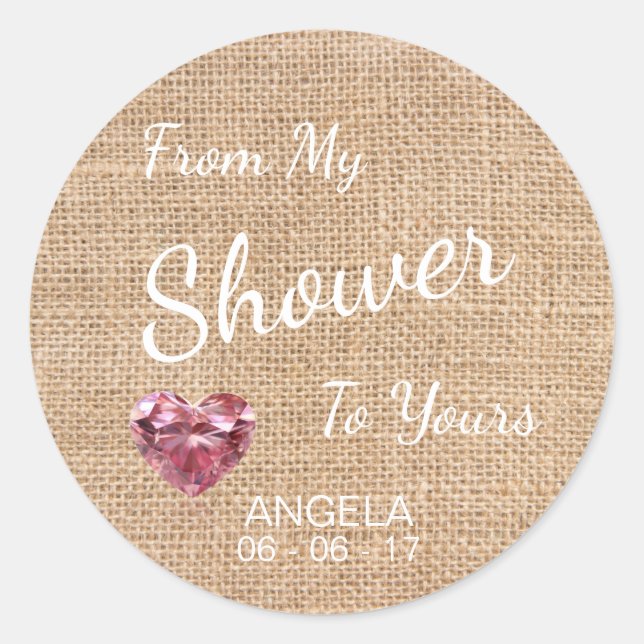 Sticker Rond 'De Ma Douche À La Vôtre' Burlap, Sugar Scrub (Devant)