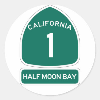 STICKER ROND DE MOITIÉ MOON BAY CA1 SIGNE D'AUTORO