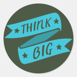 Sticker Rond De motivation, à la mode pensez le grand bleu