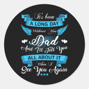 Sticker Rond De Papa Mémoire De Mon Père Dans Le Ciel Ange Aile