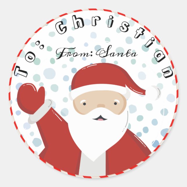 Sticker Rond De Père Noël à Noël (Devant)