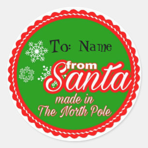 Sticker Rond De Père Noël Personnalisé